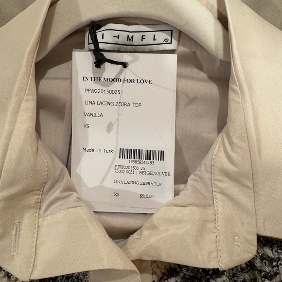 In the mood for love Lina lacing zebra sequin crop top blouse - XS - Picture 9 of 10